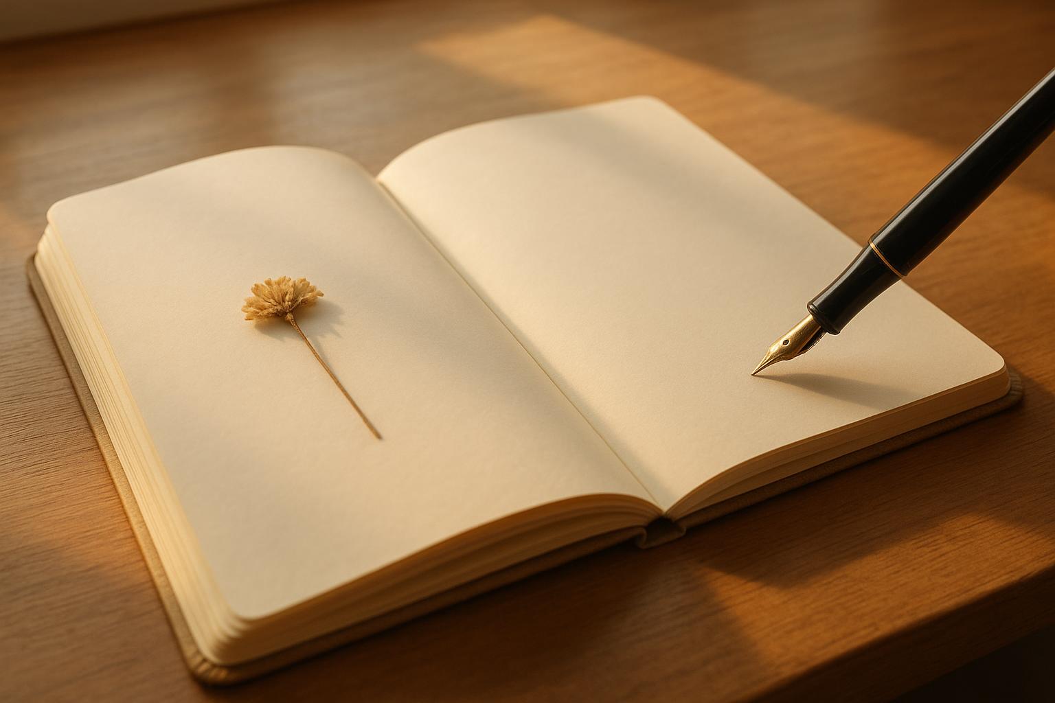 Writing a memoir about trauma — pen and journal on a quiet desk