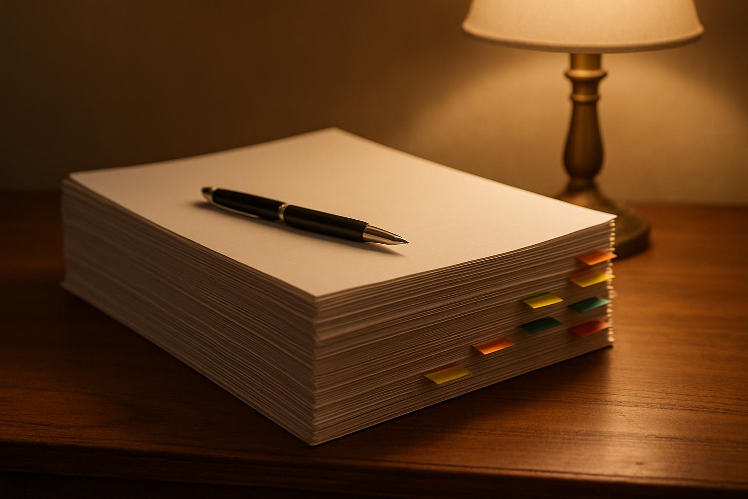 Memoir manuscript pages laid out on a desk — how to write a memoir synopsis