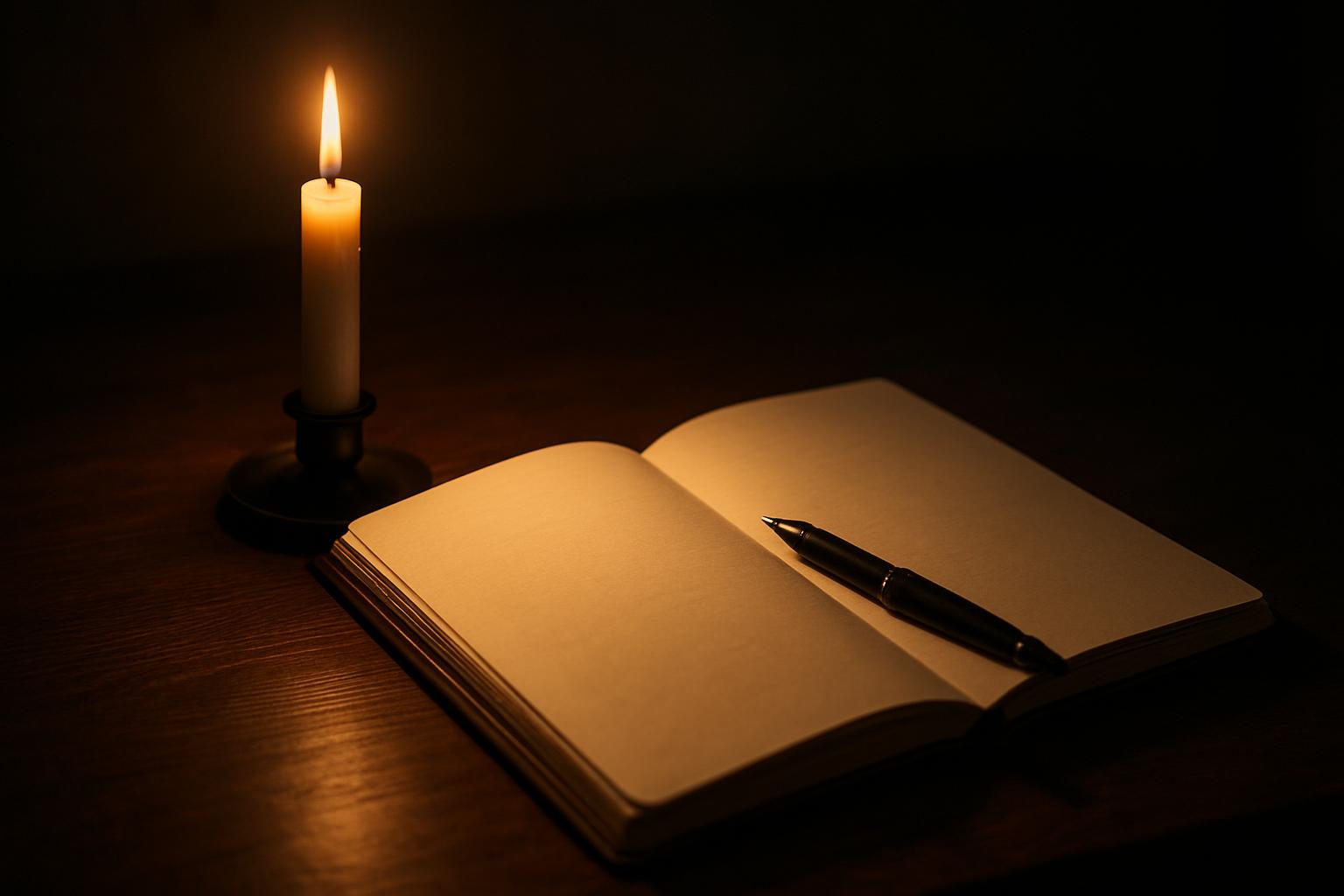 Writing a memoir about grief — pen resting on an open journal