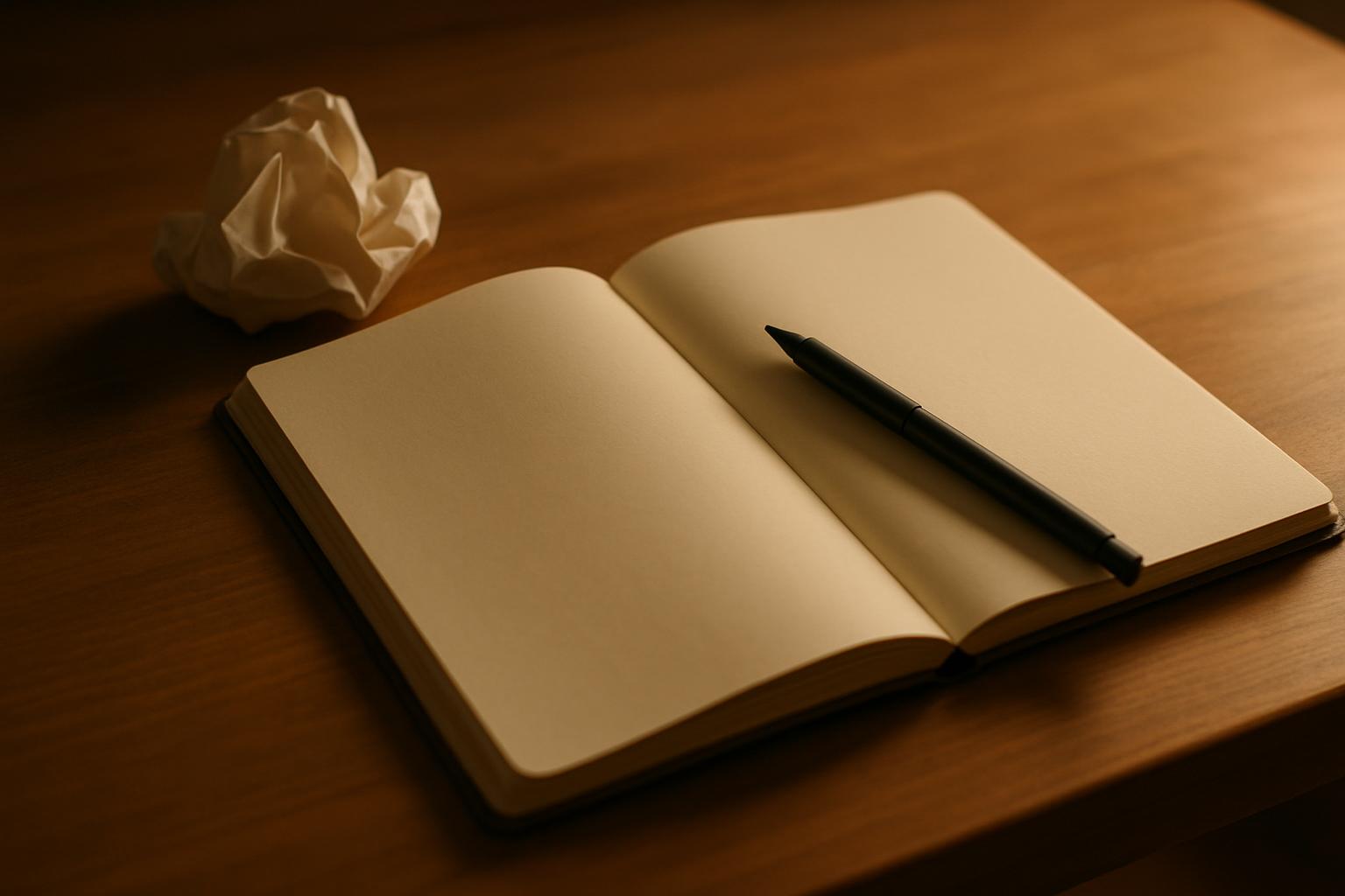 Open notebook on a writing desk — memoir writing prompts to unlock your story